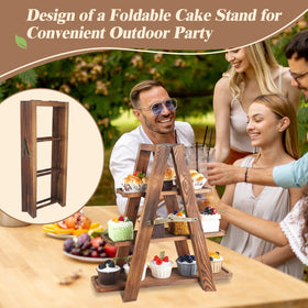 Wisreach rustic wooden centerpiece ideal for cakes, fruits, and snacks
