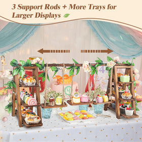 Wisreach solid wood 3-tier dinner and snack display adds rustic charm