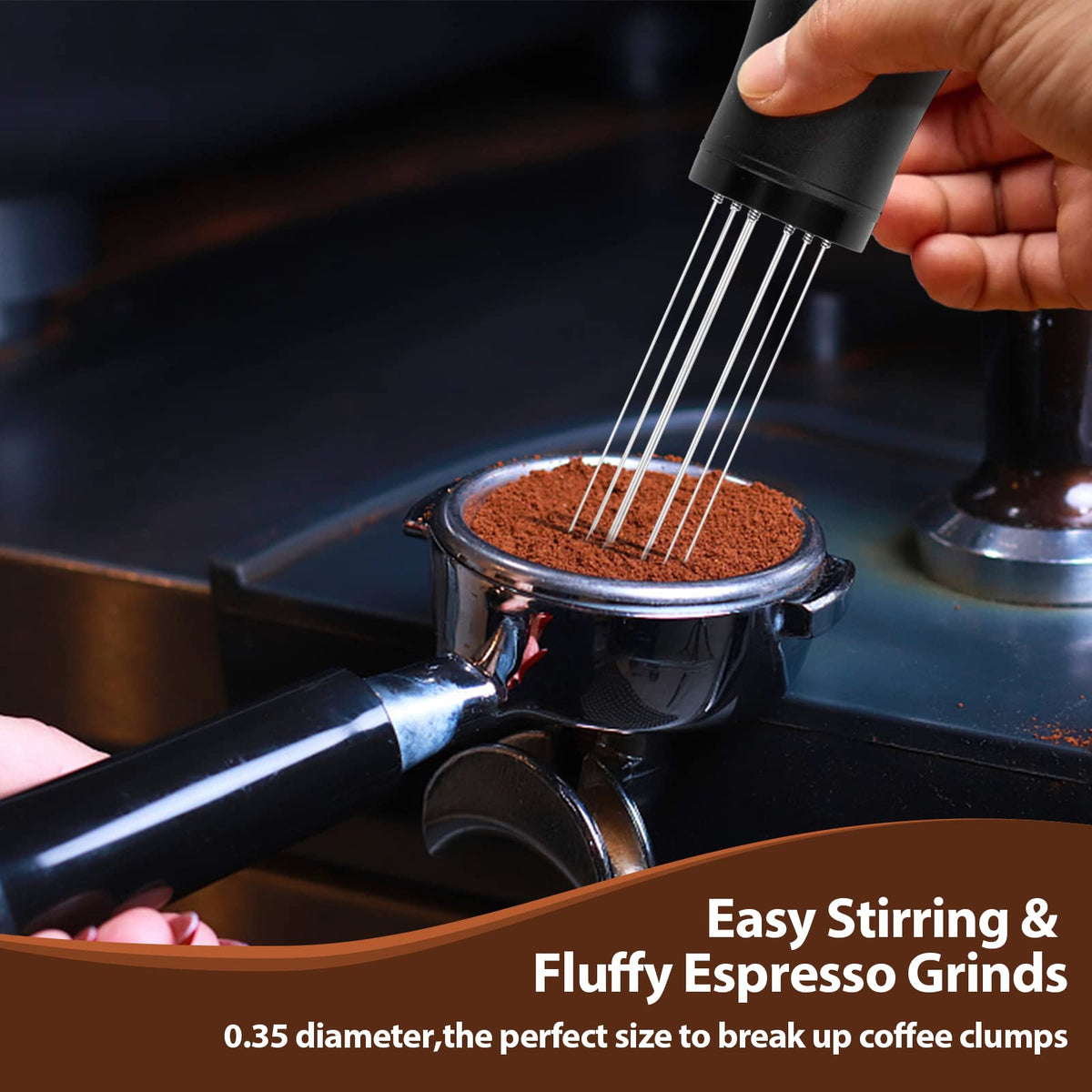 Aluminum alloy handle and stand with matte black finish
