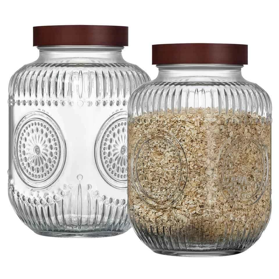 Wissy&Konny sunflower-relief 1-gallon jar for stylish pantry storage and easy access.