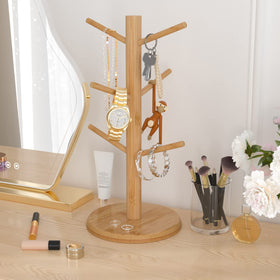 Wisuce bamboo cup stand doubles as a drying rack for mugs.