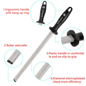 W WITHLENT easy-to-use sharpening rod for precise heel-to-tip edge maintenance