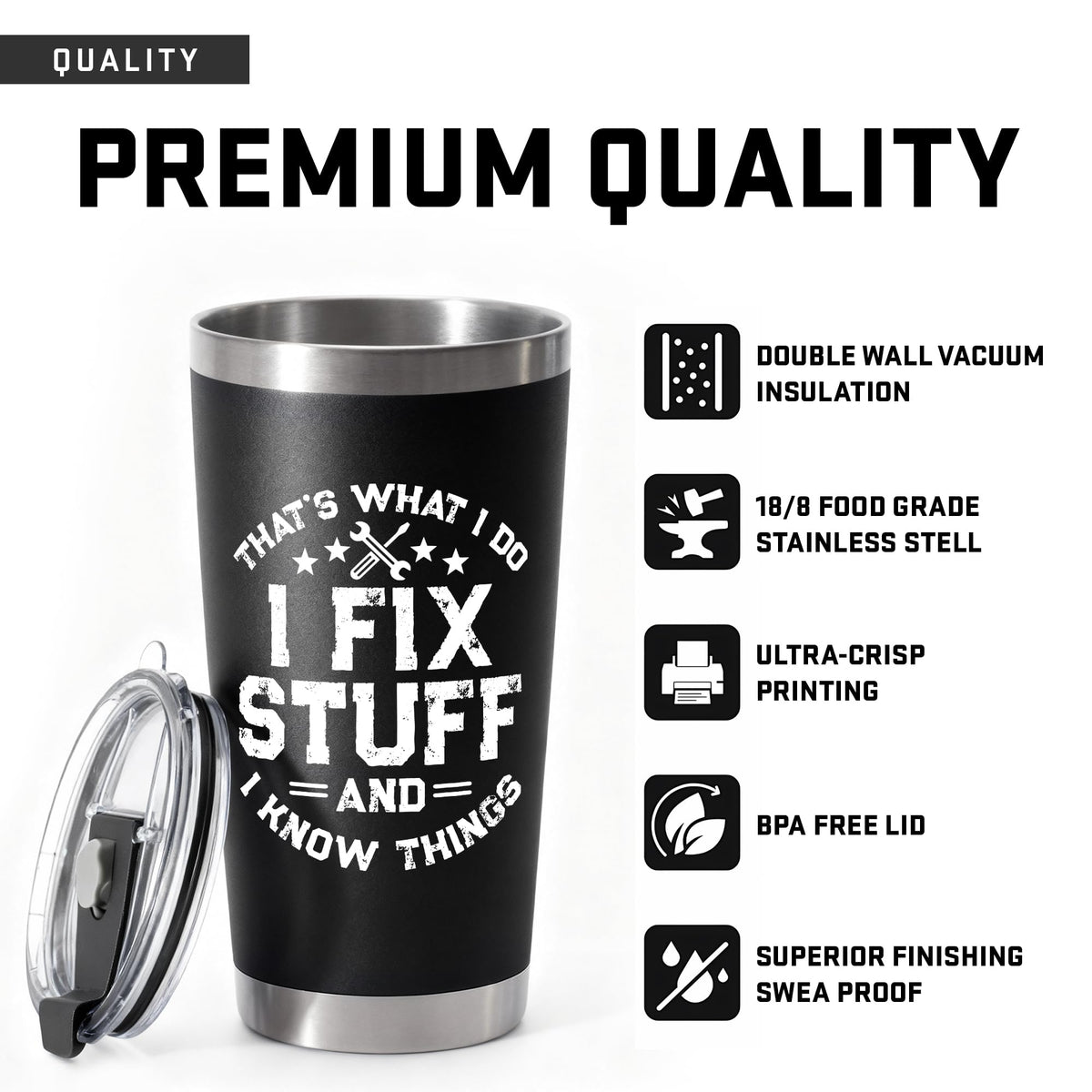 WITTSPOT double-wall insulation preserves hot or cold beverages.