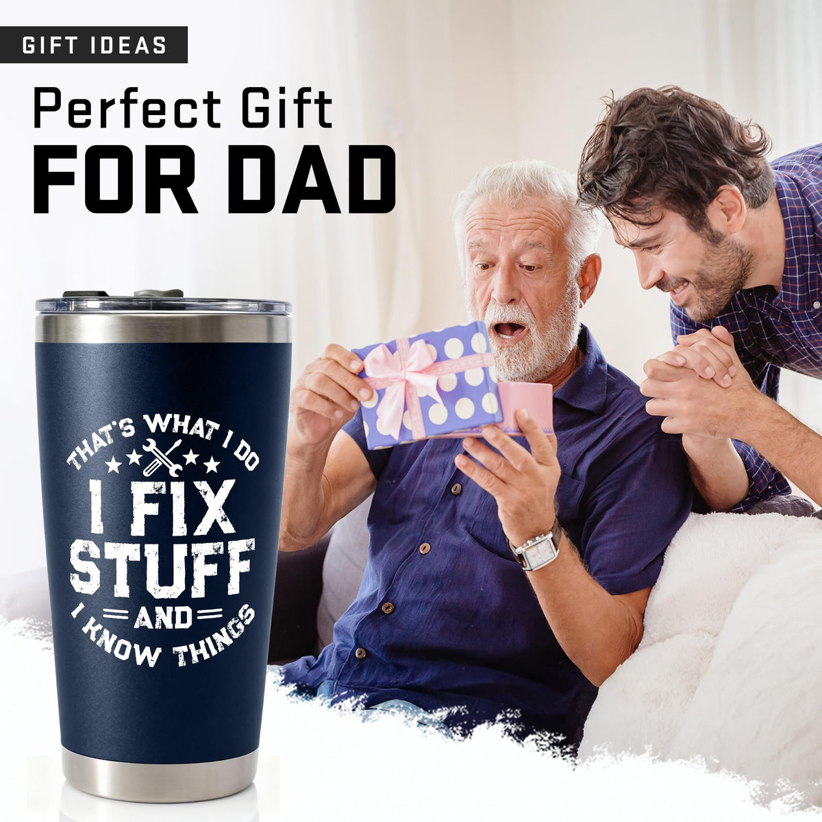 WITTSPOT 20oz tumbler side profile shows comfortable grip for on-the-go.