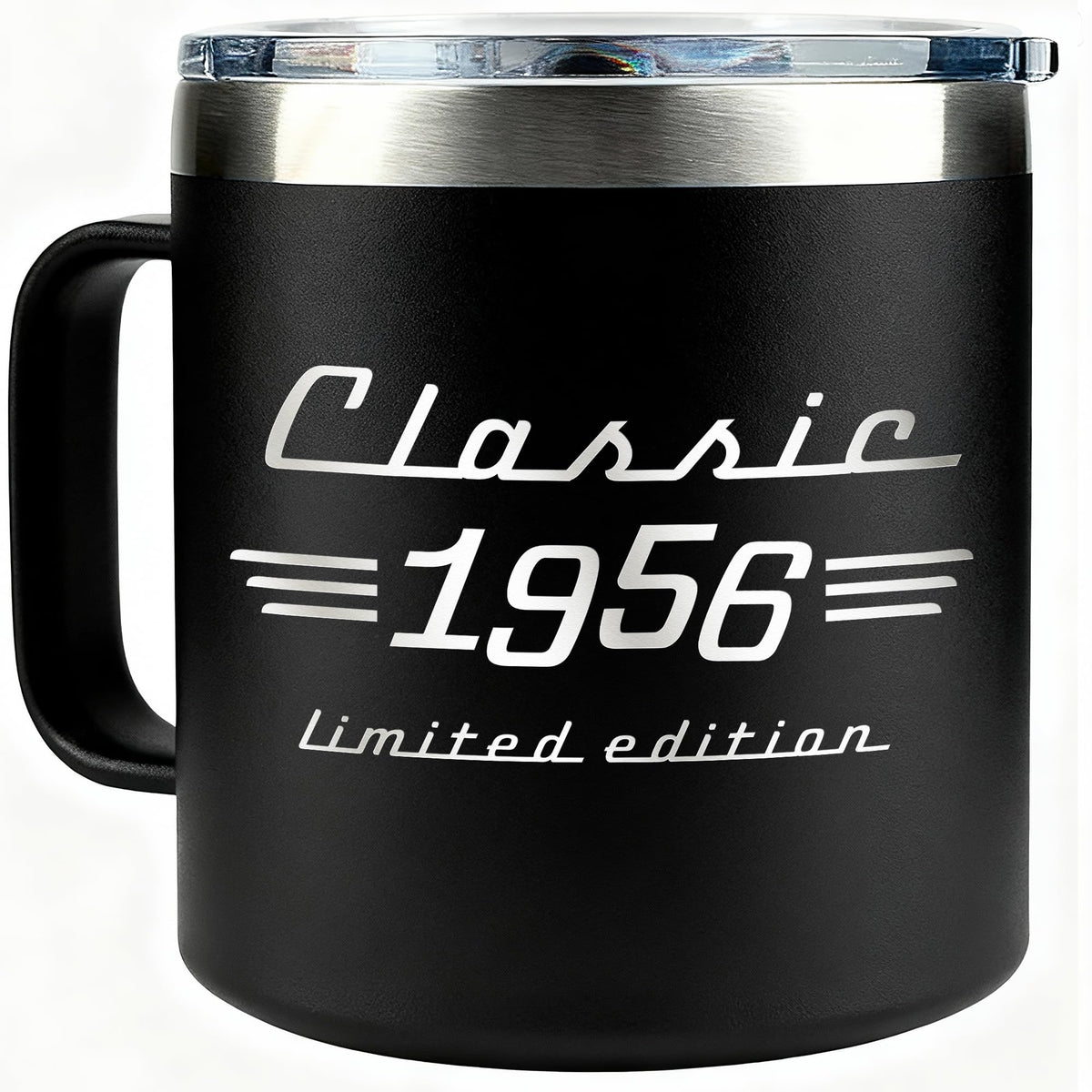 WITTSPOT 70th birthday mug with double-wall insulation keeps beverages hot or cold.