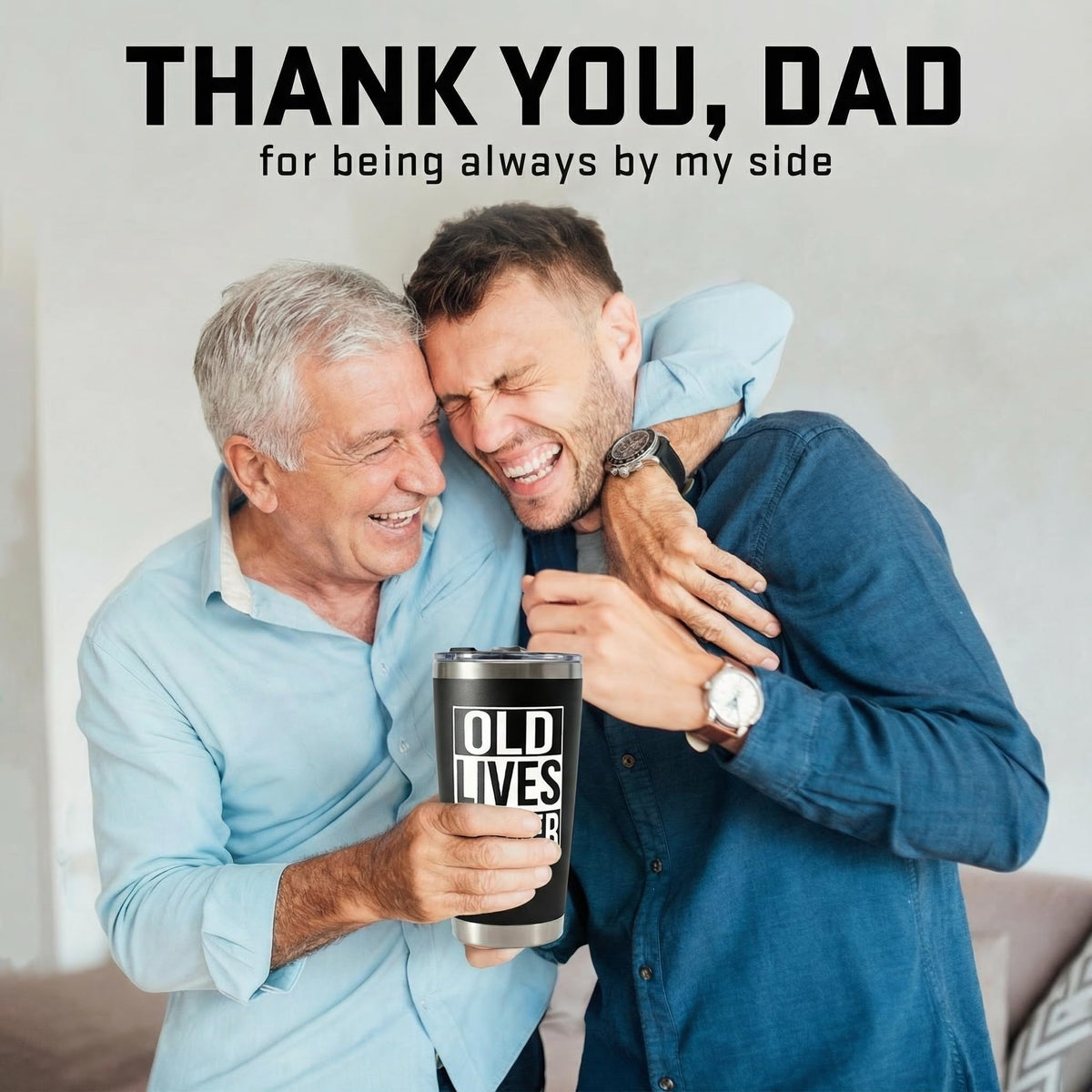WITTSPOT gift-ready dad tumbler in use at home, ideal for gifting.
