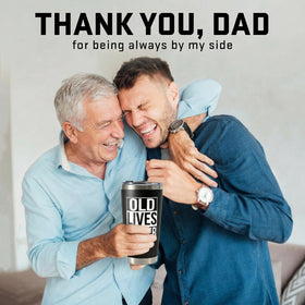 WITTSPOT gift-ready dad tumbler in use at home, ideal for gifting.