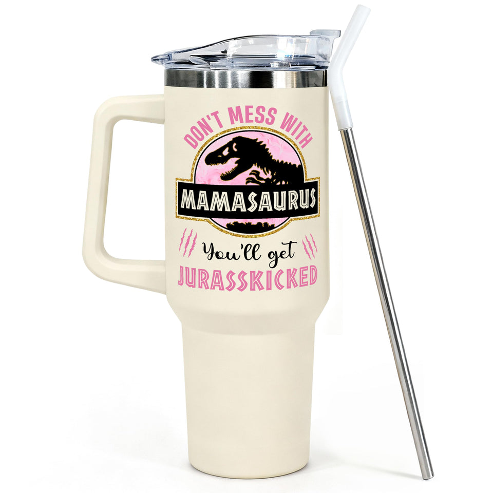 WITTSPOT mom tumbler 40oz with handle for easy carrying and sipping.