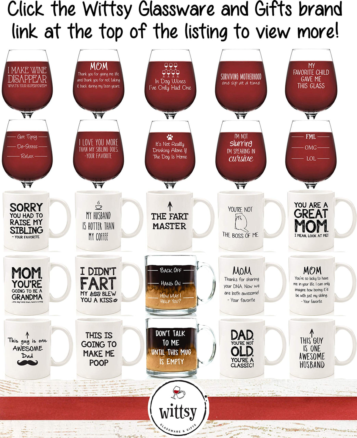 Wittsy humorous mug for parents, great stocking stuffer.