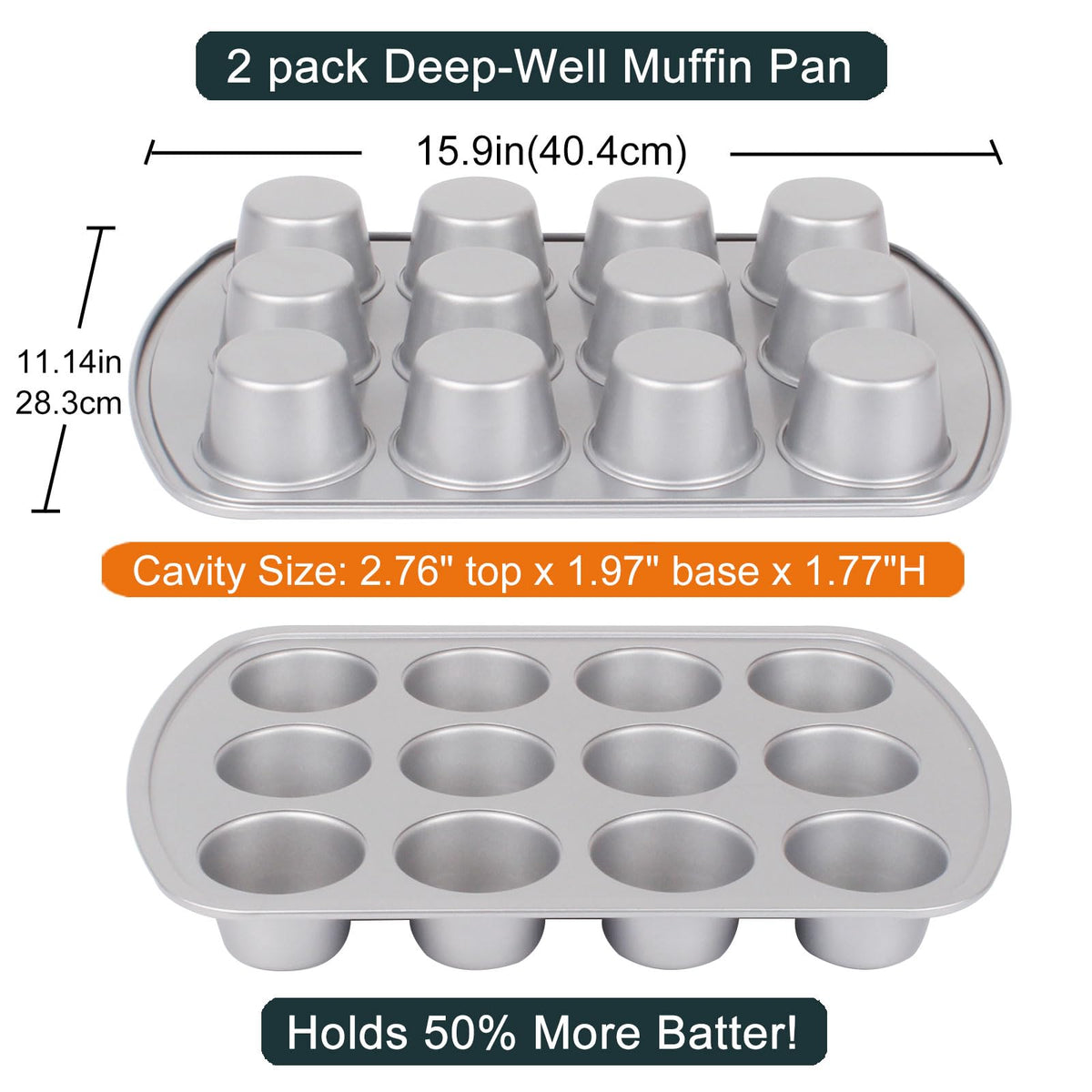 Front view of Wivplik 2-pack for efficient batch baking.