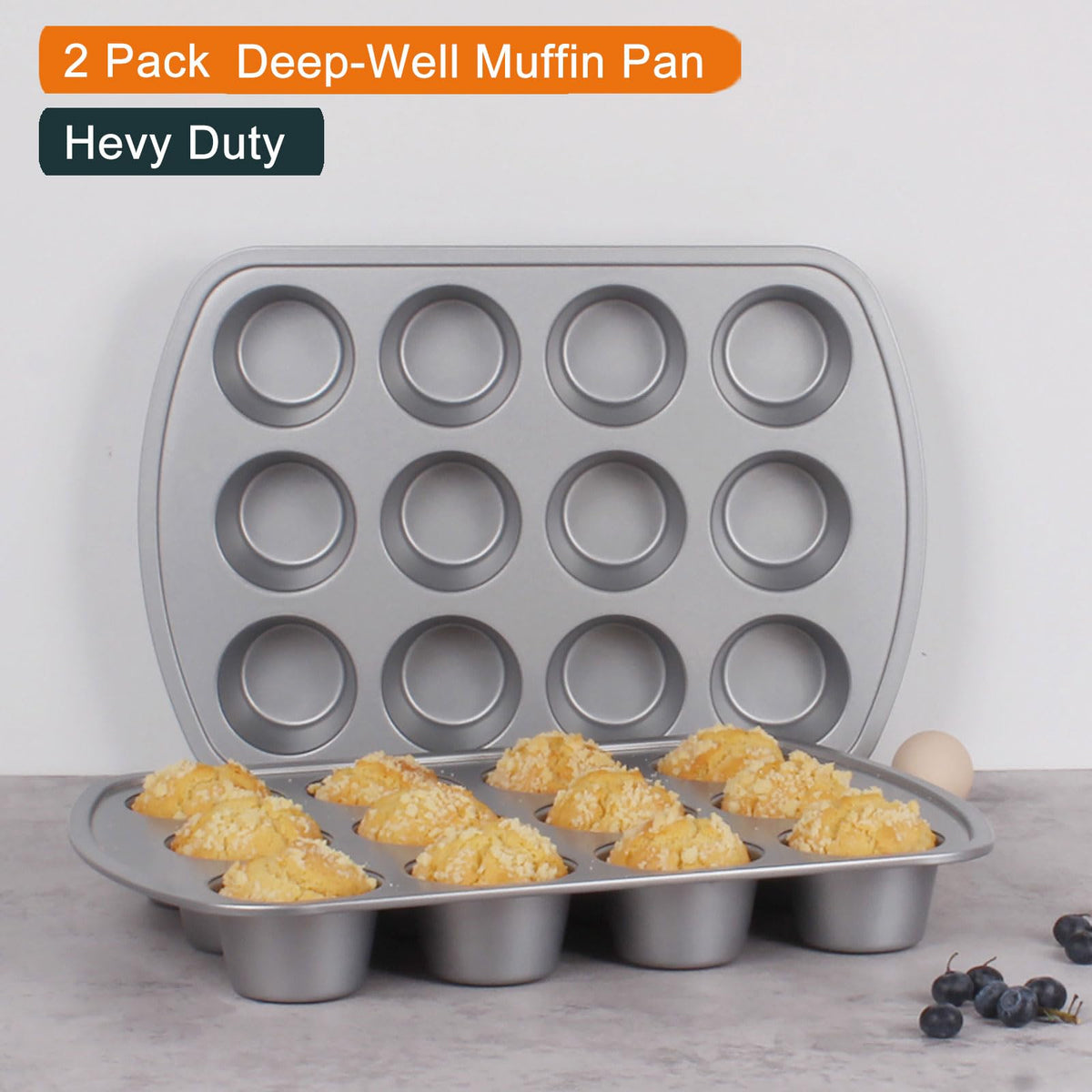 Wivplik Deep Well Muffin Pan ready for versatile baking use.