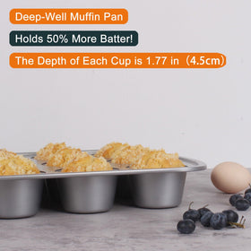 Nonstick coating allows easy release without paper cups.