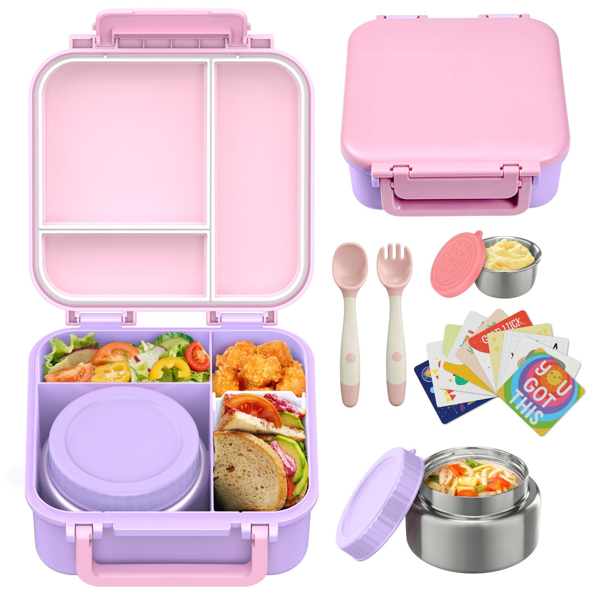 Wiwens kids bento lunch box with four compartments keeps meals organized for school days