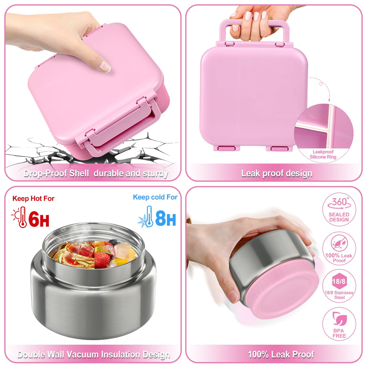 Wiwens multi-compartment lunch box with removable divider helps portion meals.