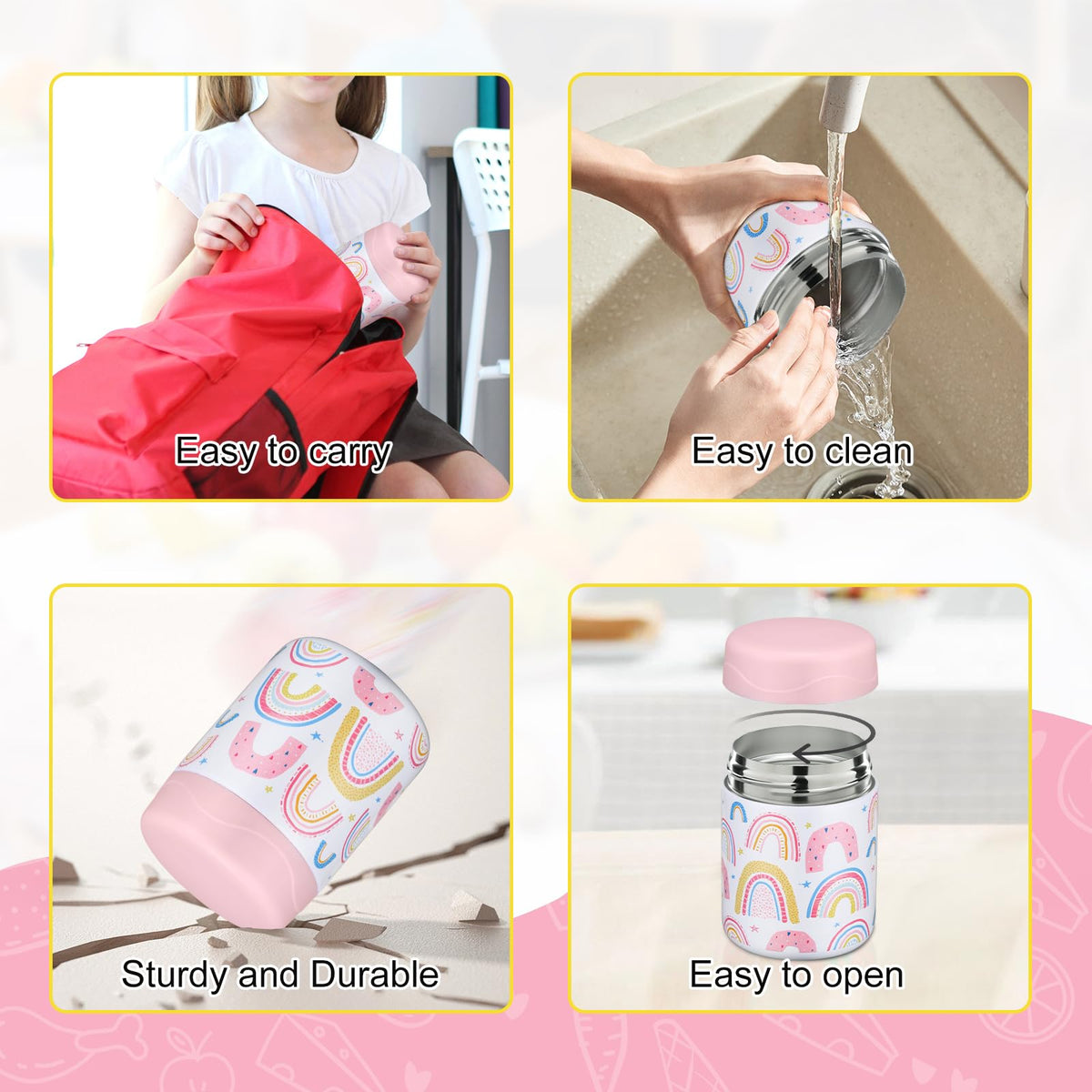 wiwens 12oz jar preserves cold snacks during outings and trips.