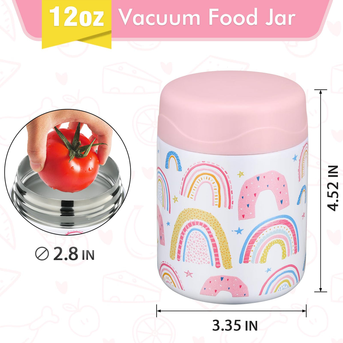 wiwens 12oz jar keeps hot meals ready for school or travel.