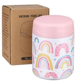 wiwens 12oz soup thermo with white rainbow finish, ideal for hot kids' lunches.