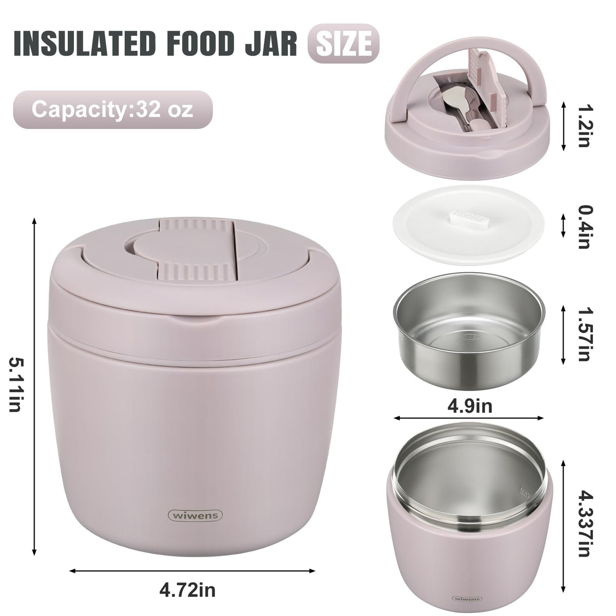 WiWens 18/8 stainless steel shell resists dents while preserving flavor.