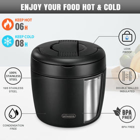 Inner dual-compartment design keeps foods separate during transport