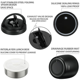 Leak-proof cap with silicone seal prevents spills while commuting