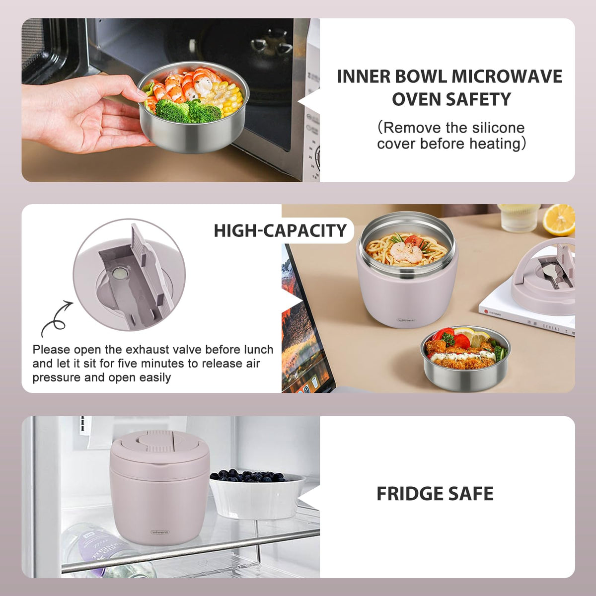 WiWens anti-slip silicone base keeps the jar steady on desks.