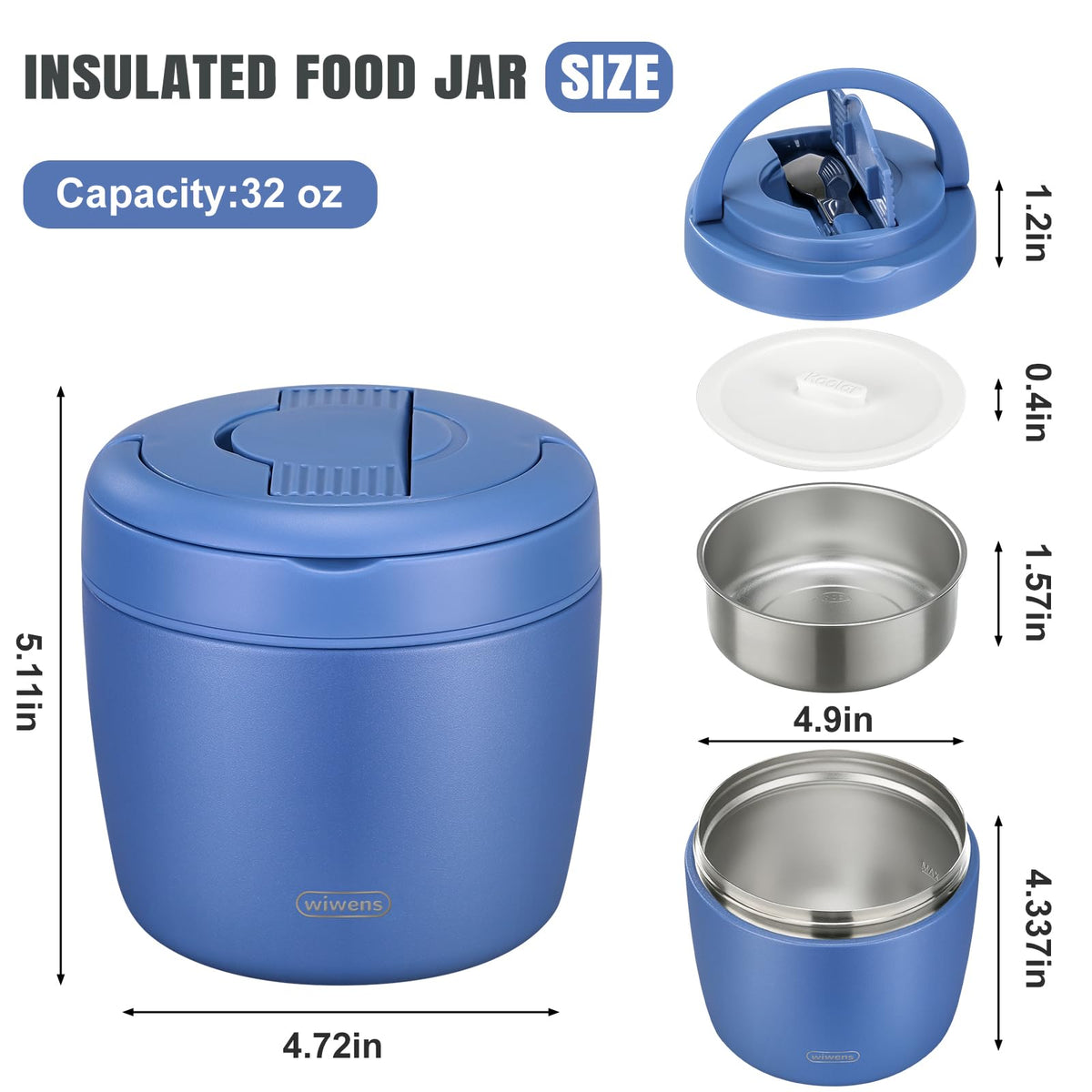 wiwens Thermo Food Jar blue internal bowl separation prevents cross‑mixing