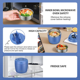 wiwens Thermo Food Jar blue leak‑proof cap in action