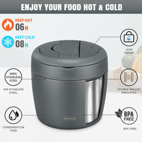 Wiwens Thermo Food Jar lid with silicone seal prevents leaks