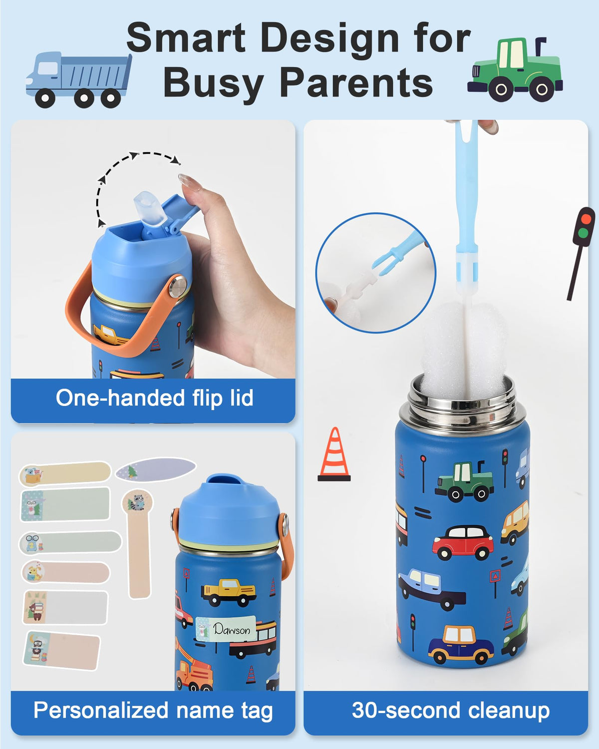 WixByti bottle with silicone straw lid keeps spout clean and ready for use.