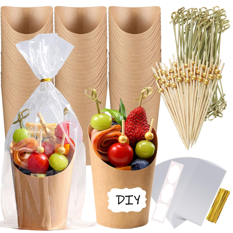 WixiTool charcuterie cups 12oz with leak-resistant kraft paper for fresh, mess-free servings