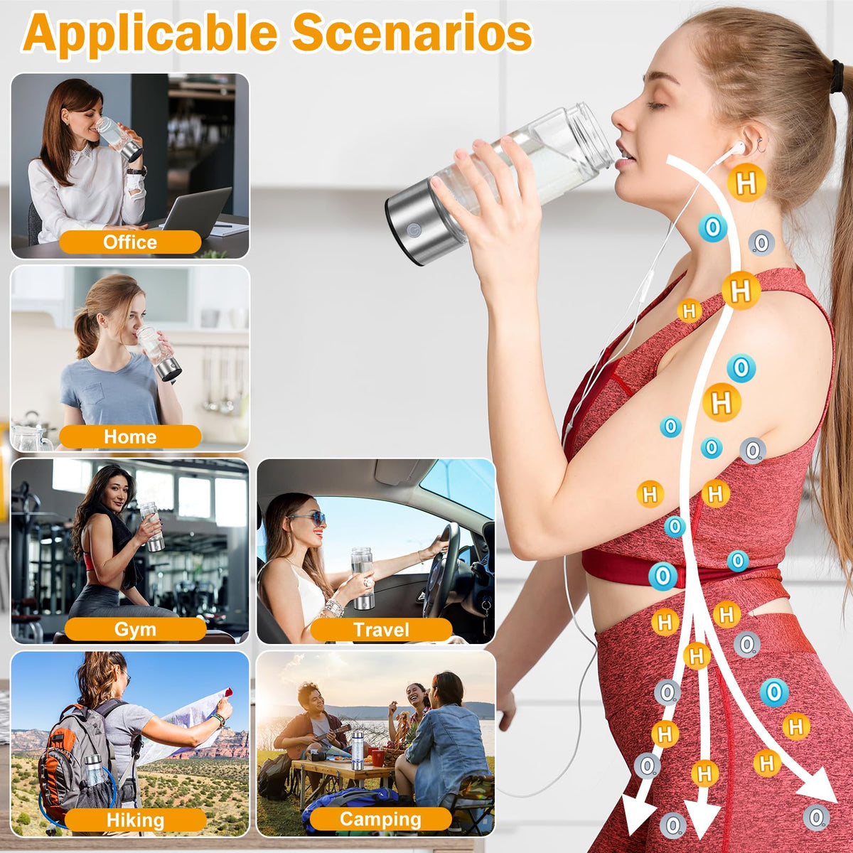 WIYYH Upgrade Hydrogen Water Bottle used at gym for refreshing hydration.
