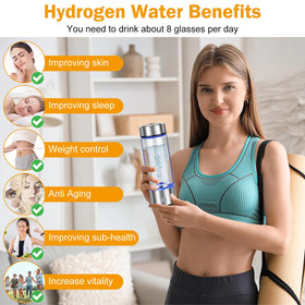 WIYYH Upgrade Hydrogen Water Bottle with lid detached makes thorough cleaning simple.