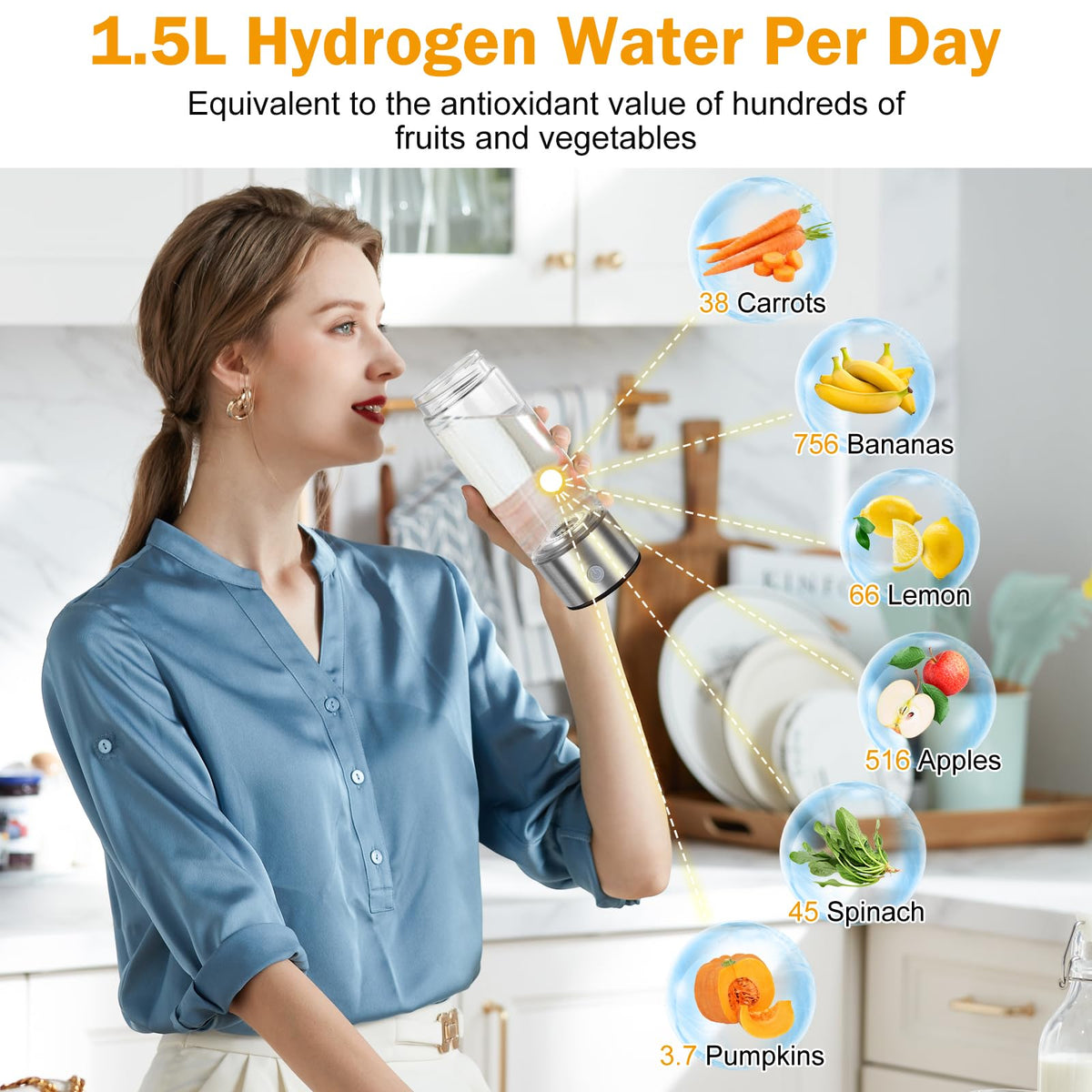 WIYYH Upgrade Hydrogen Water Bottle in travel setting provides convenient hydration.