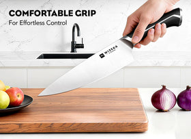 WIZEKA 8 inch bread knife with serrated edge for crusty loaves