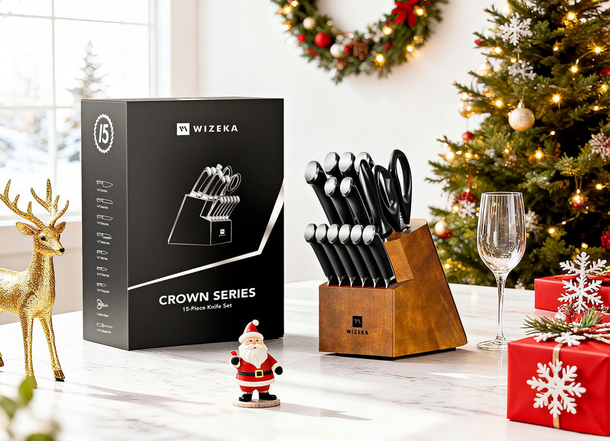 WIZEKA 8 inch chef knife for precise, effortless chopping