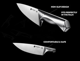 WIZEKA Jaguar Series 8-inch bread knife for clean, effortless slicing.