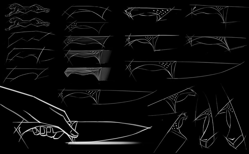 WIZEKA Jaguar Series 4.5-inch serrated steak knives for tender servings.