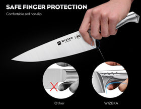 WIZEKA Jaguar Series 8-inch slicing knife for versatile kitchen tasks.