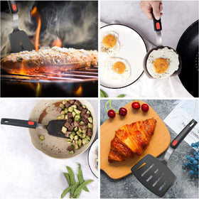 Wiztoynia spatulas withstand up to 600°F for high-heat cooking