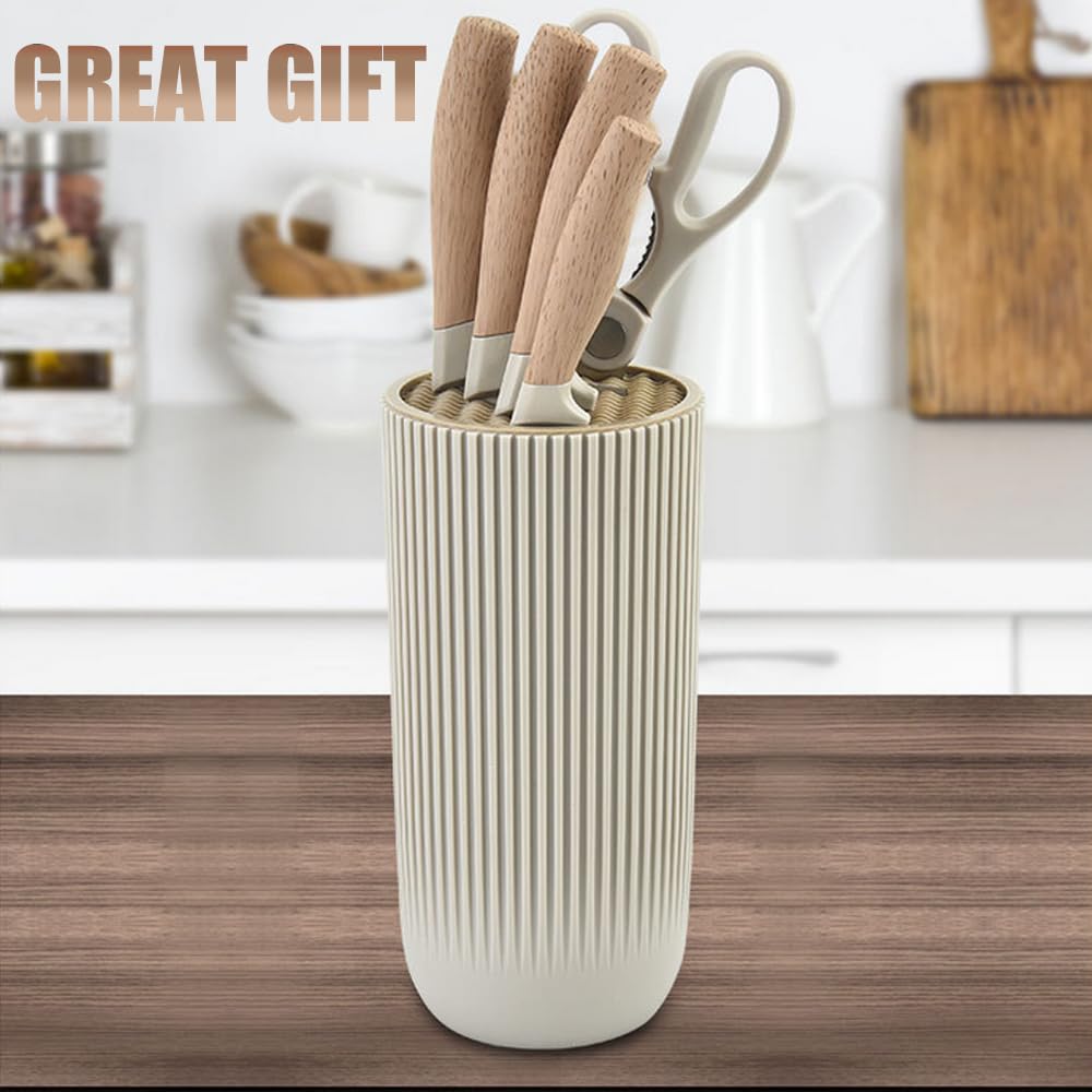 Wiztoynia khaki knife set on modern counter