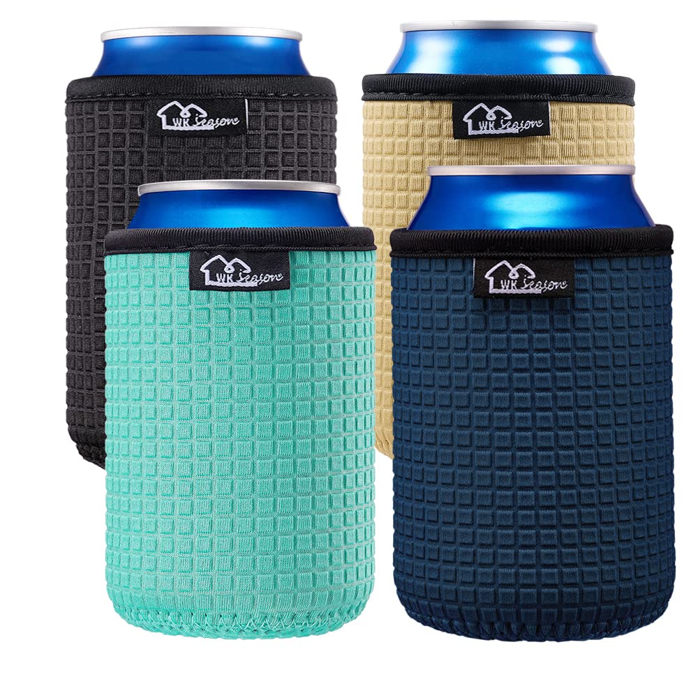 WK IEASON 12oz can sleeve in black shows non-slip grip and cooling hand protection