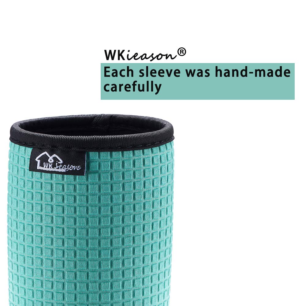WK IEASON 12oz can sleeve in dark blue enhances grip and keeps drinks cool longer