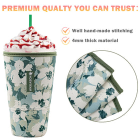 WK IEASON floral green multi-size pack sleeve set for versatile cup fit