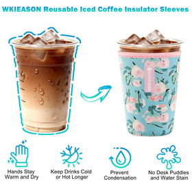 WK IEASON floral 32oz sleeve designed for bigger cups and travel.