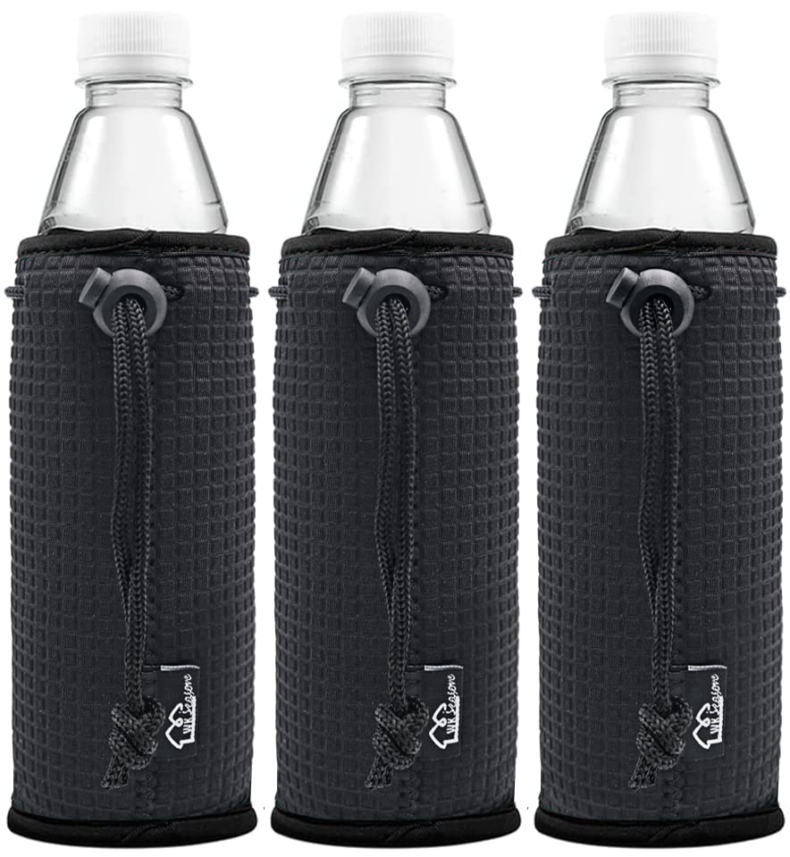 WK IEASON neoprene sleeve on a 16oz bottle preserves coldness and keeps hands dry.