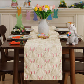 WKJZH plush-faux-fur table runner closeup adds cozy texture to dining spaces.