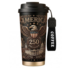 WKTML 250th Anniversary mug, front view, vintage patriotic design for daily coffee.