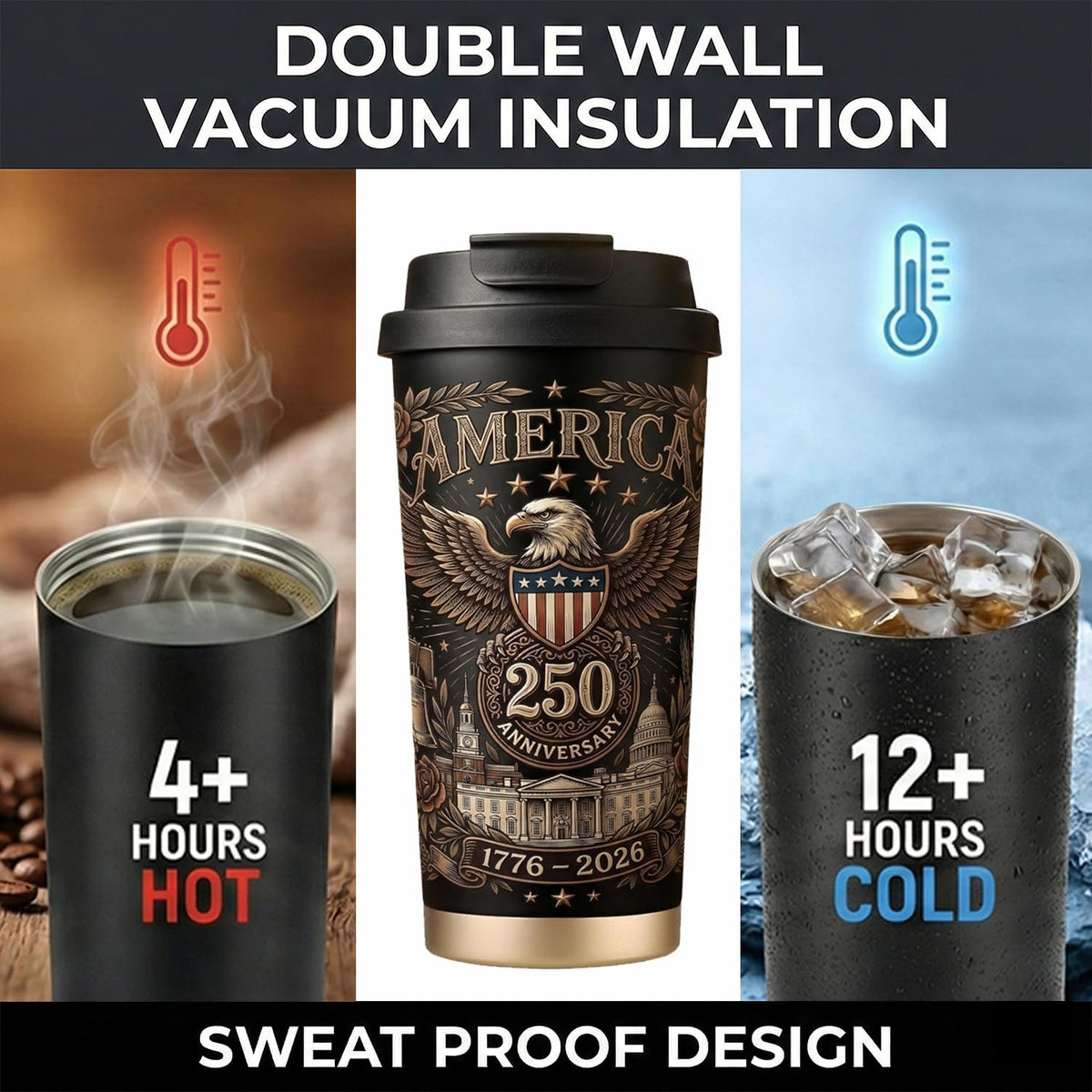 WKTML 250th Anniversary mug gift-ready packaging box, includes 18-ounce insulated mug.