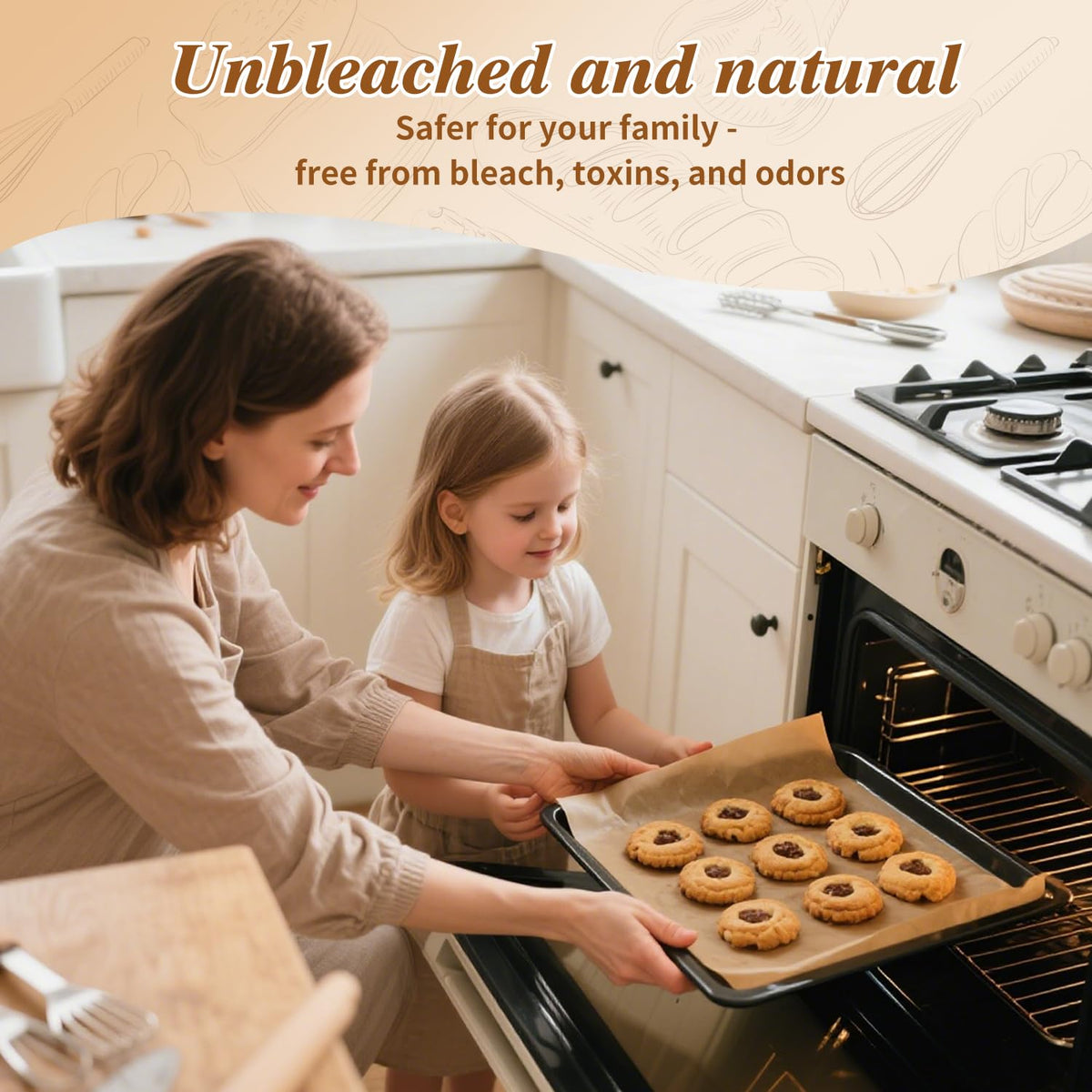 WKTML half-sheet liner fits standard trays for simple oven use.