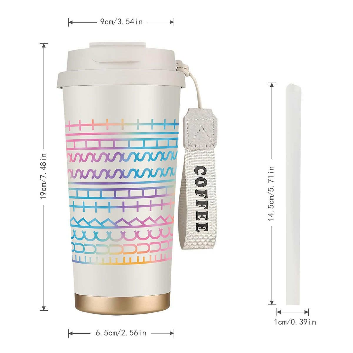 WKTML hidden-message mug 18oz lid closeup showcasing insulated design